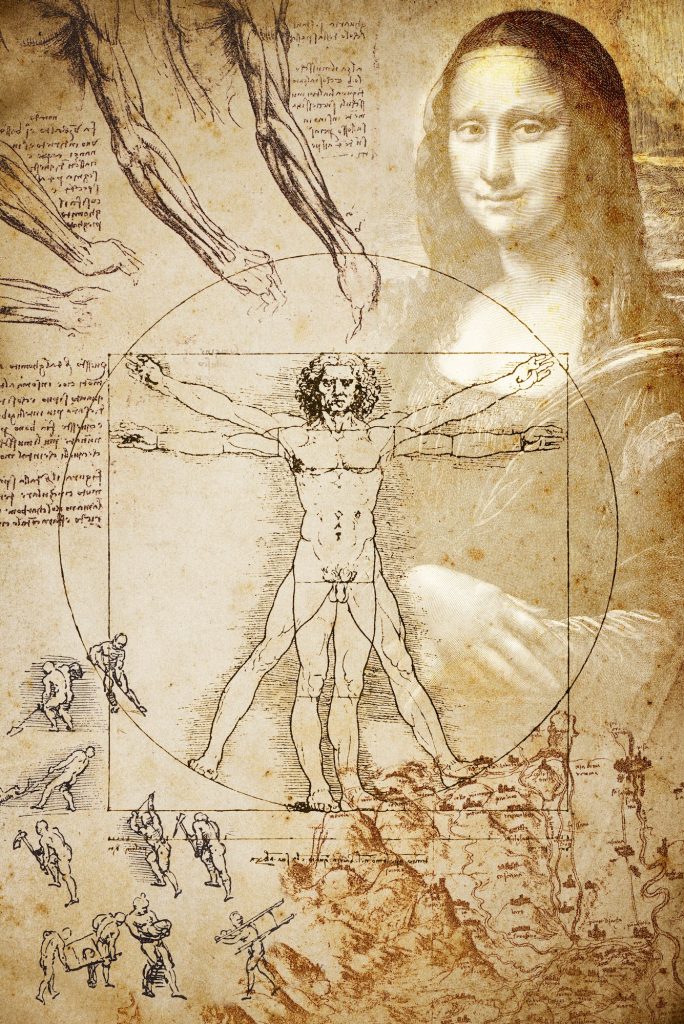 haende-und-fuesse_leonardo Collage mit Leonardo da Vinci, menschlicher Gestalt, Händen und Füßen
