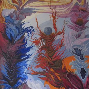 Kunstpostkarte „Die indigoblaue Kugel“ – Hans Müller